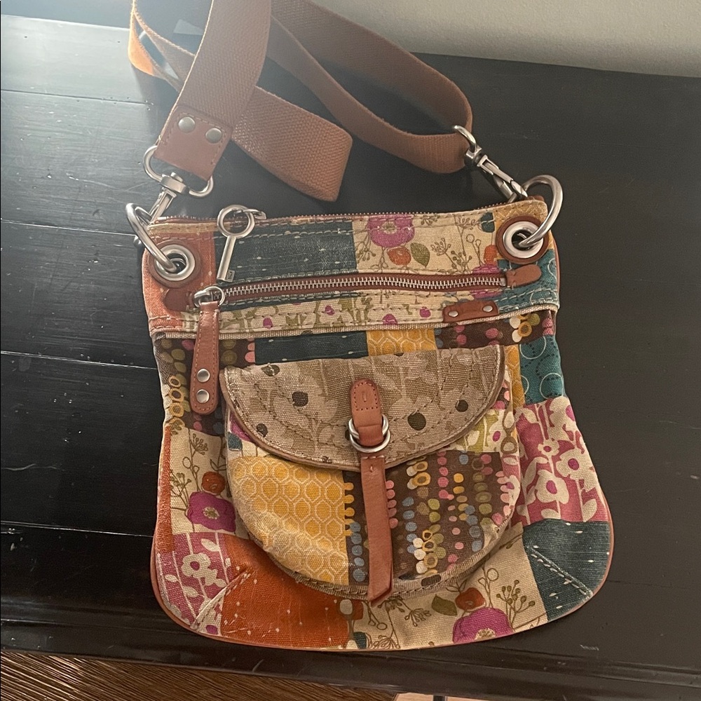 Fossil Colorful Floral Patchwork Crossbody Bag